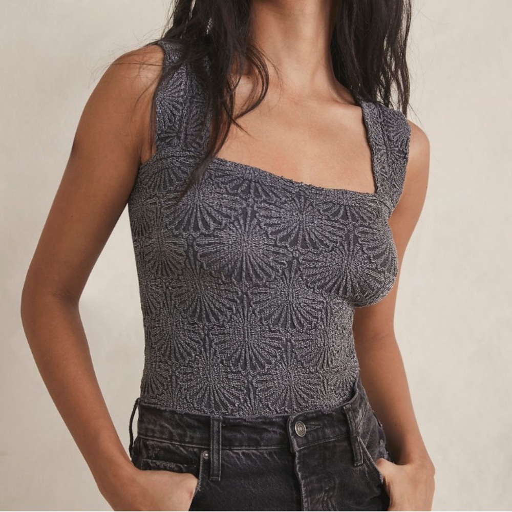 Free People Love Letter Cami, Size XS/S, Color black and NWOT!